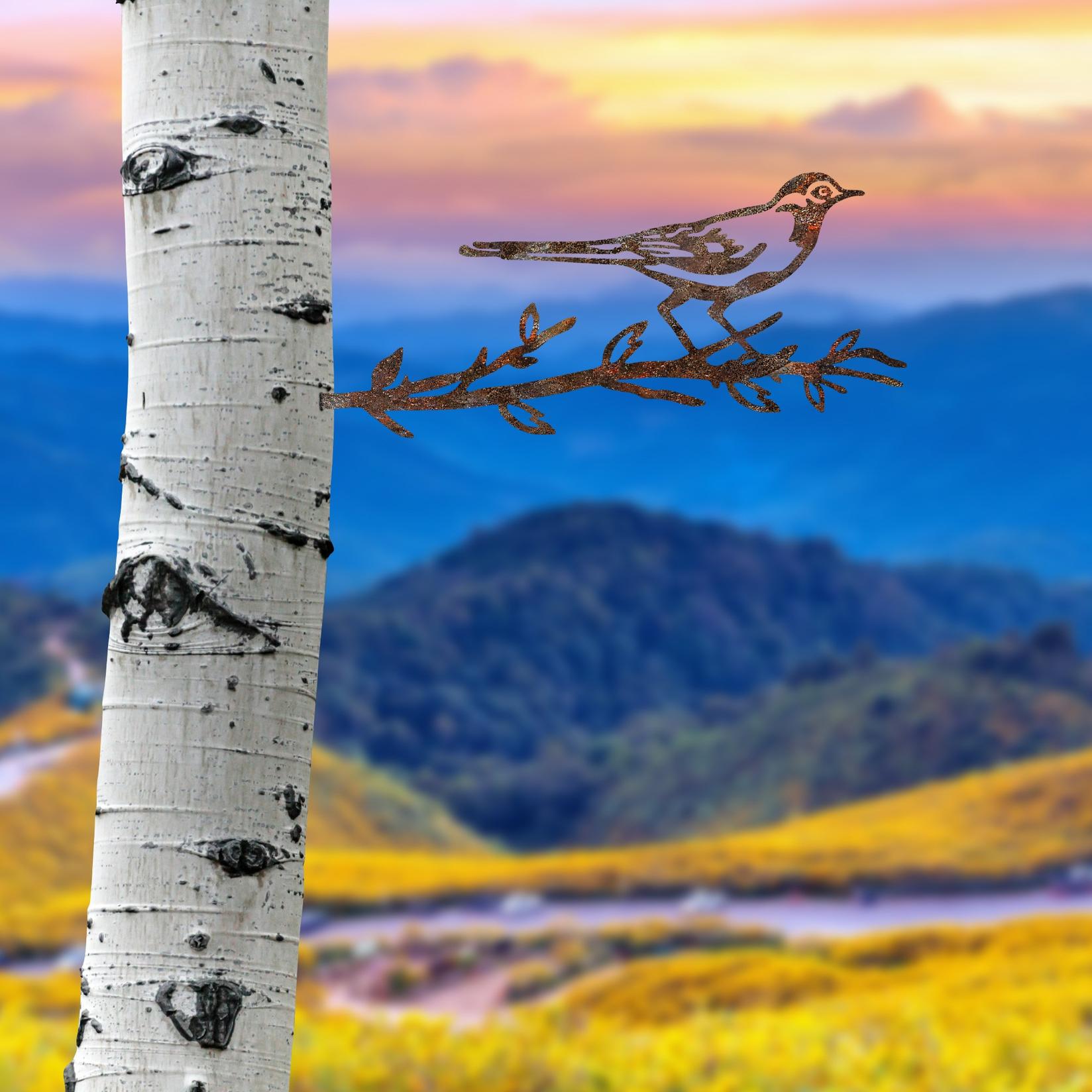 Aberto Design Dekorativna figura Ptica na grani 05, 50x20 cm, 1,5 mm