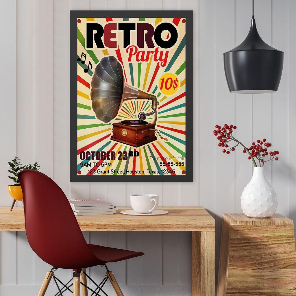 Wallity Uramljena slika Retro Party, 40x55 cm