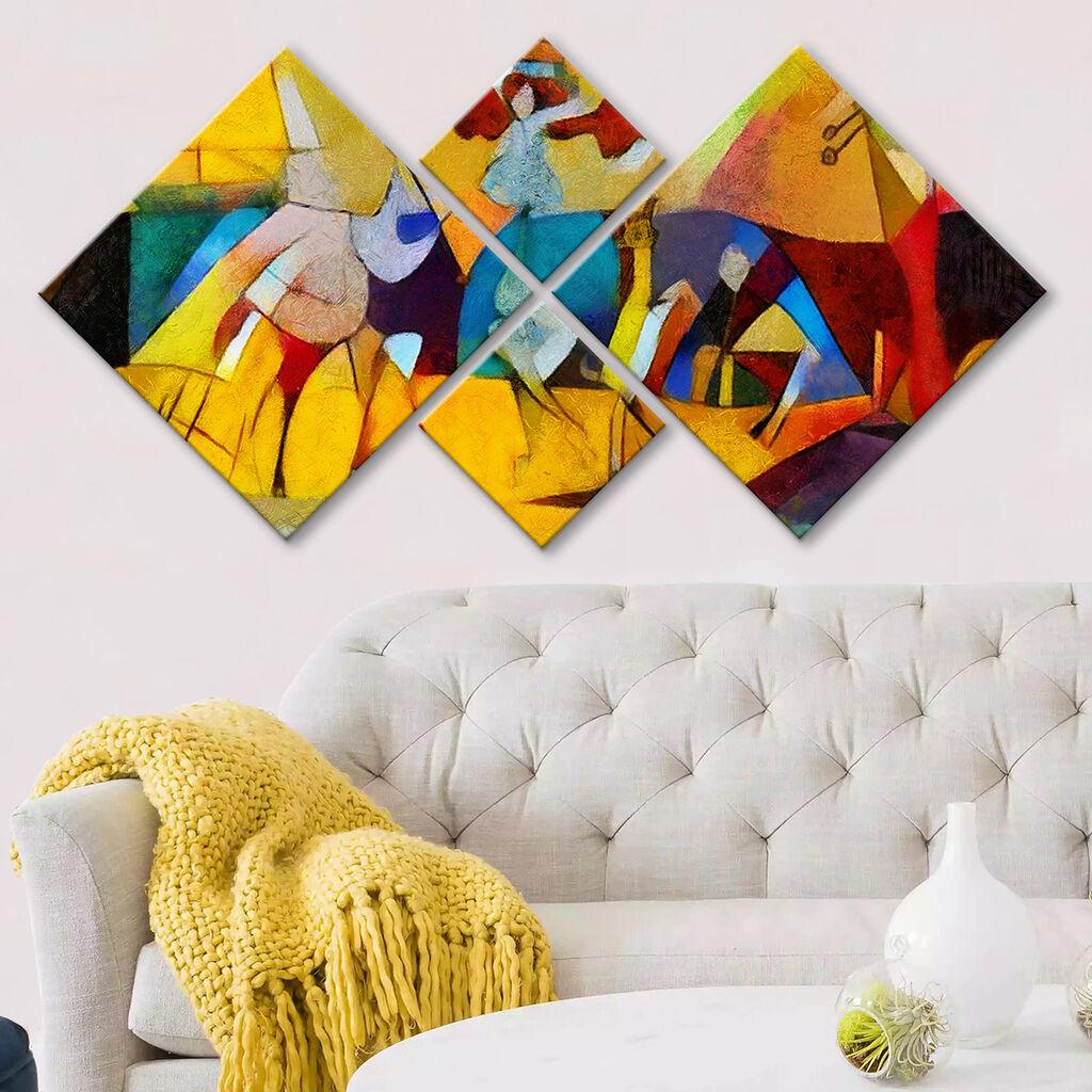 Wallity slika 4MDF588081758, 60x115 cm, 4 dijela