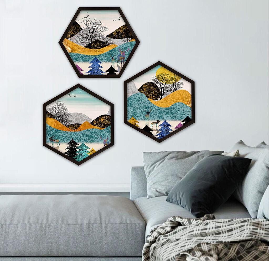 Wallity Uokvirena slika 6GEN1622974432, 35x35 cm, 3 dijela