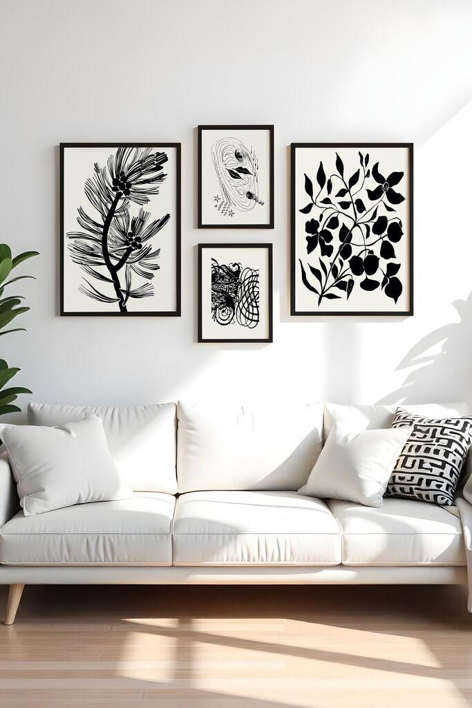 Wallity Uokvirena slika Huhu446-S, 4 dijela