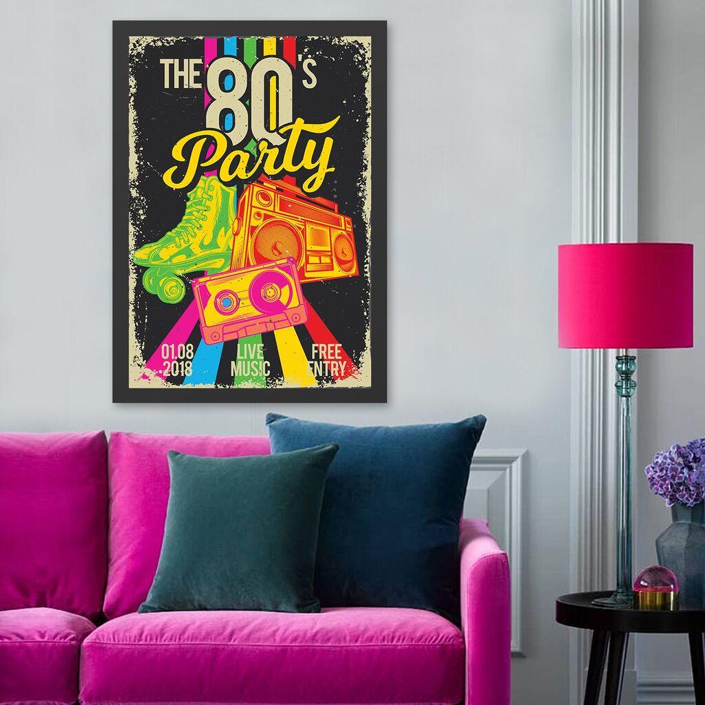 Wallity Uramljena slika The 80's Party, 40x55 cm