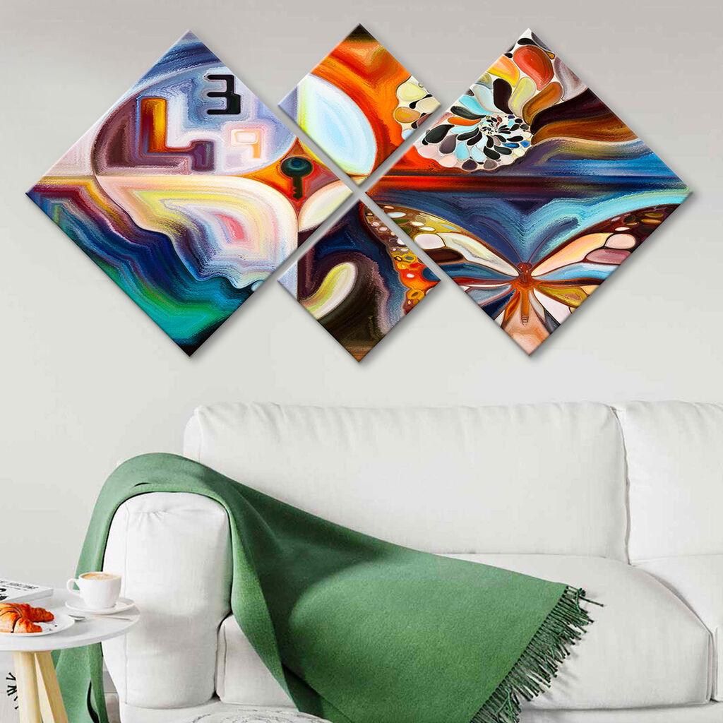 Wallity slika 4MDF1327589420, 60x115 cm, 4 dijela