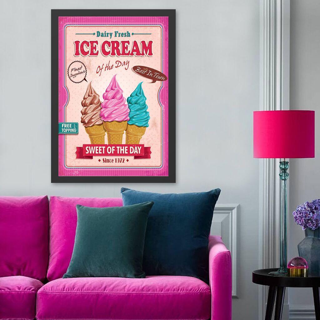 Wallity Uramljena slika Ice Cream, 55x75 cm