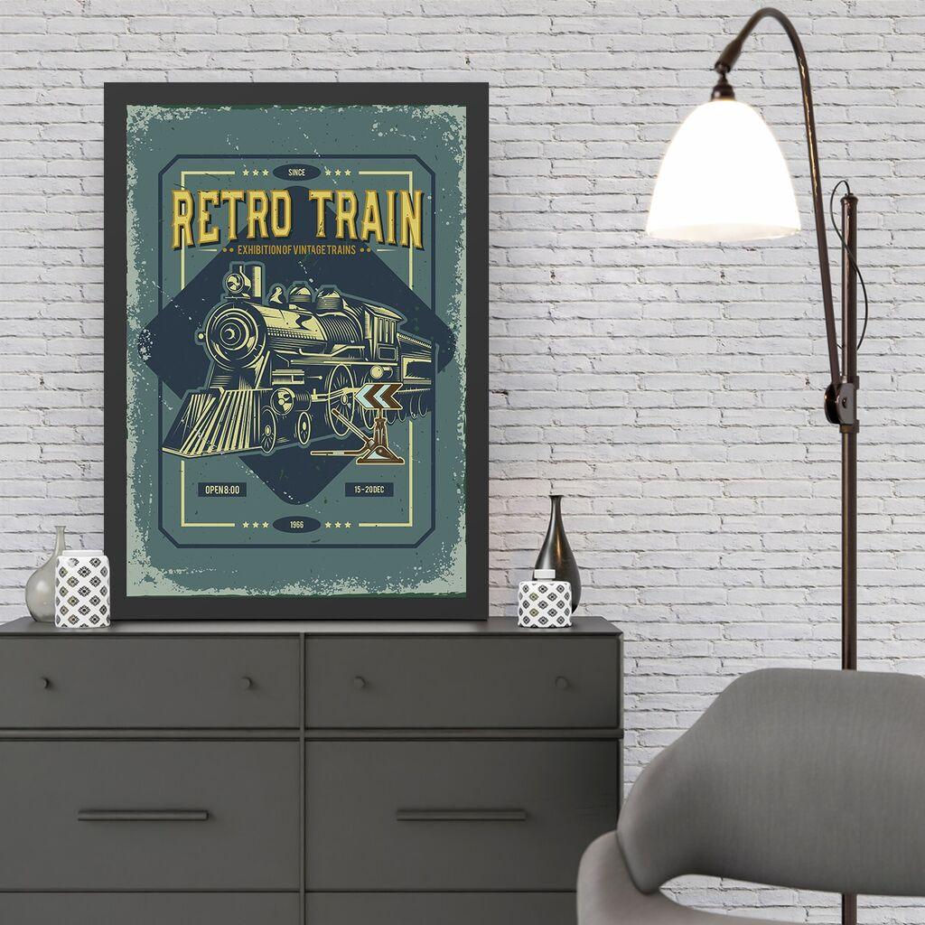 Wallity Uramljena slika Retro Train, 40x55 cm