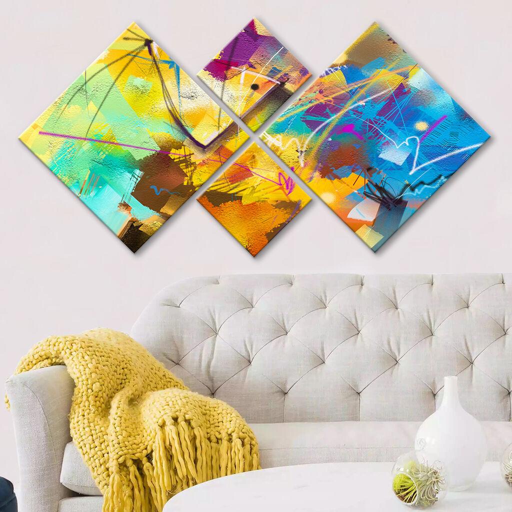 Wallity slika 4MDF664007500, 60x115 cm, 4 dijela