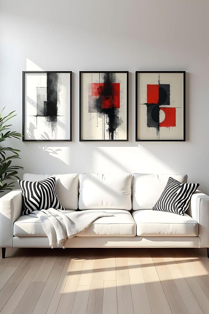 Uramljena slika Wallity Huhu440, 50x35 cm, 3 dijela