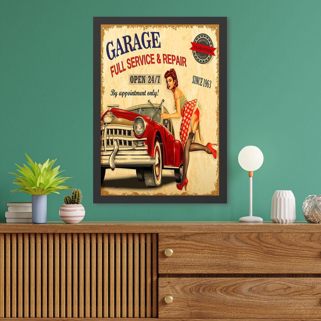 Wallity Uramljena slika Garage, 40x55 cm