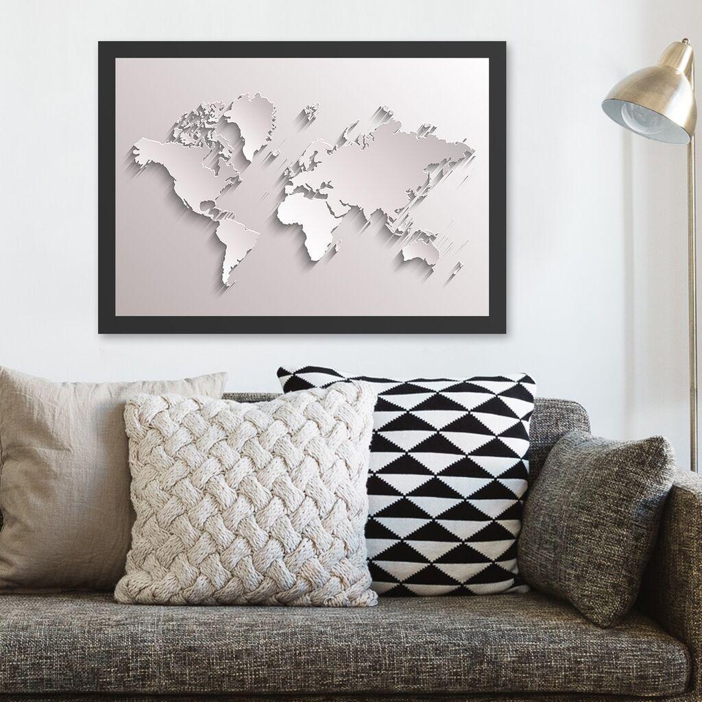 Wallity Uramljena slika World, 40x55 cm