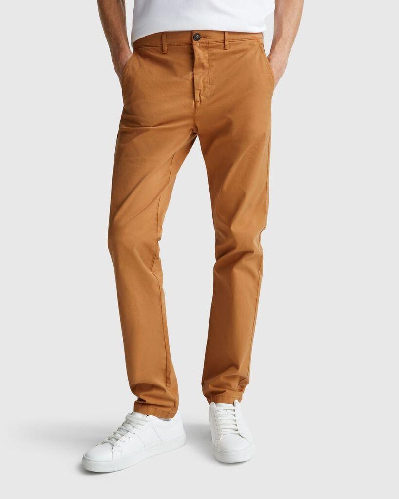 Benetton Muške chino hlače slim kroja 4TZYUF04P-3K1-54, Kaki