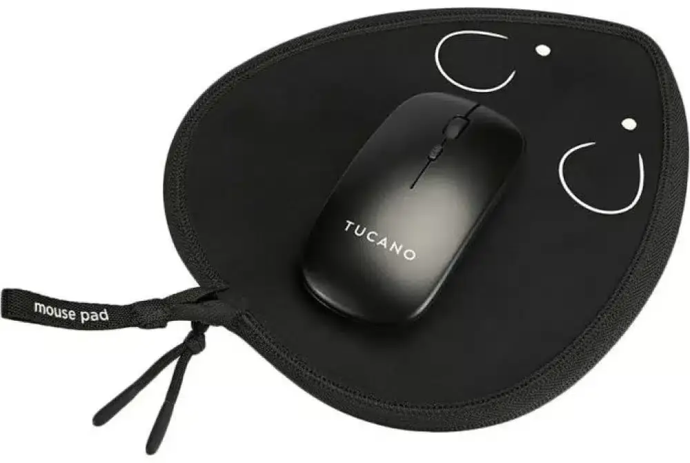Tucano Set miš + podloga za miš, USB, Crni
