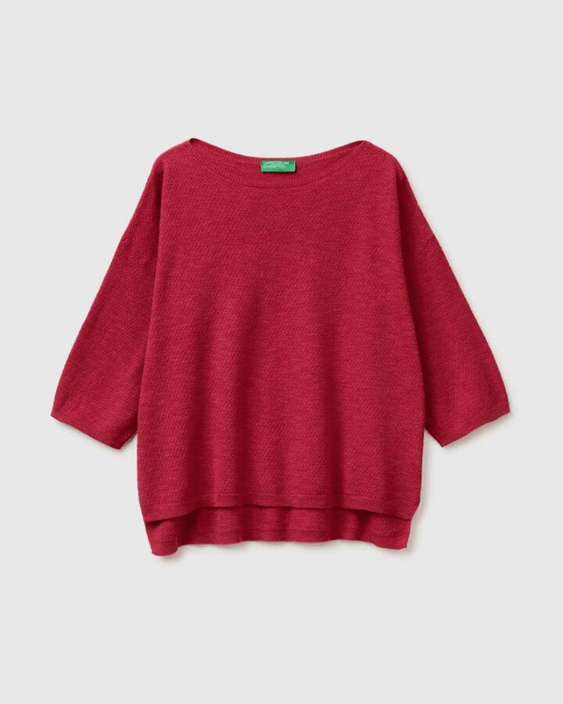 Benetton Ženski džemper 1DC3D10GU-2G1-S, Crveni