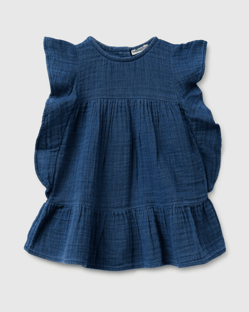 Benetton Haljina za bebe s volanima 4V7JAV00UW-901-82, Teget