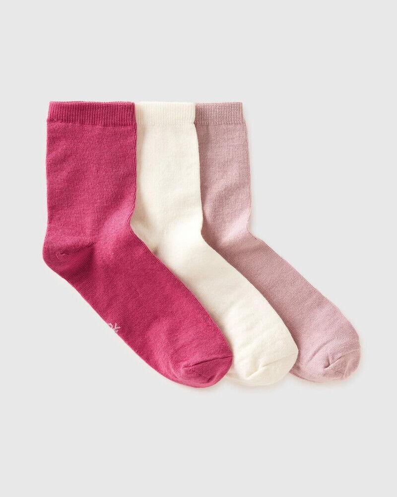 Benetton Čarape za djevojčice 6GRDV7002-904-L, 3 para, Šarene