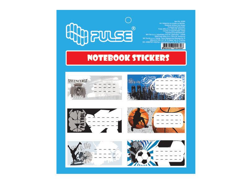 Pulse Nalepnice za sveske za dječake