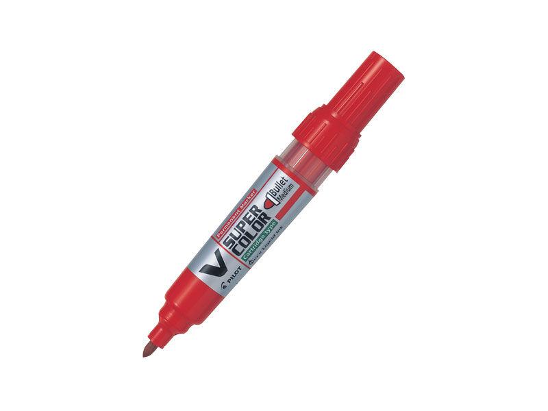 Pilot Marker V Super Color, Okrugli vrh, Crveni