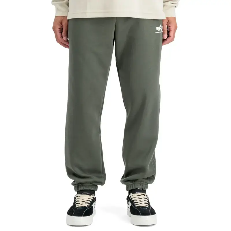 Muške basic trenerke s malim logom Alpha Industries, maslinaste