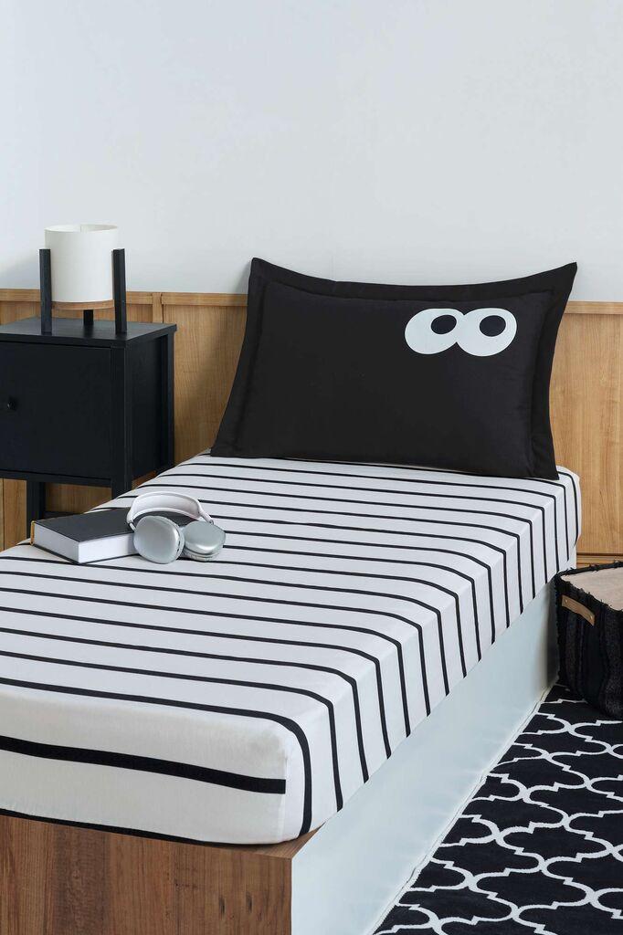 L'essentiel Maison set posteljine Smiješno, 100x220 cm, Crno-bijelo