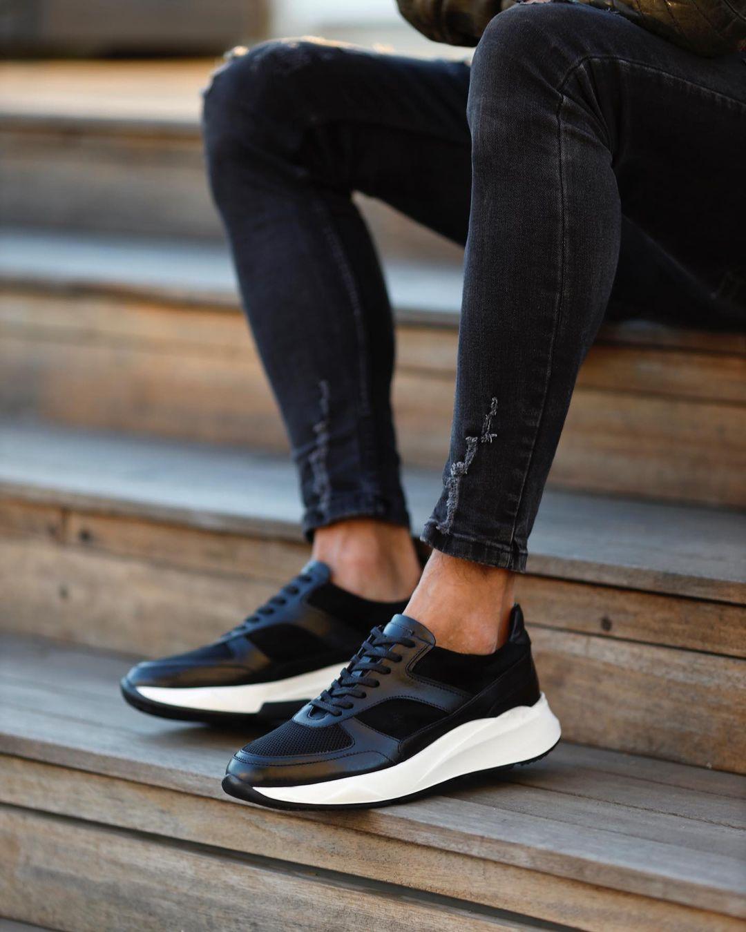 Due Fratelli Muške patike FRA 176 100% koža,  Crne