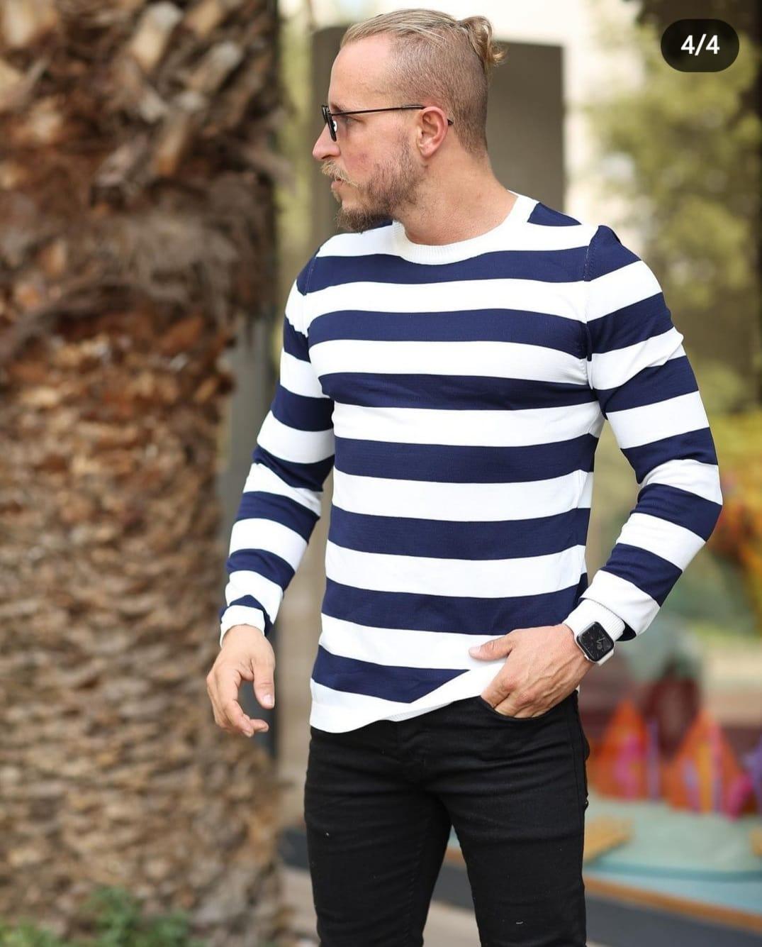 Muška majica na pruge 1531  Šarena