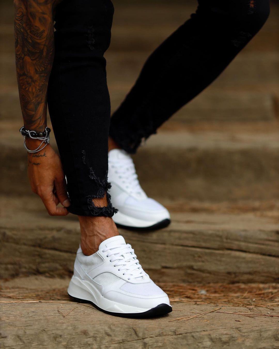 Due Fratelli Muške patike FRA177 100% koža,  Bijele