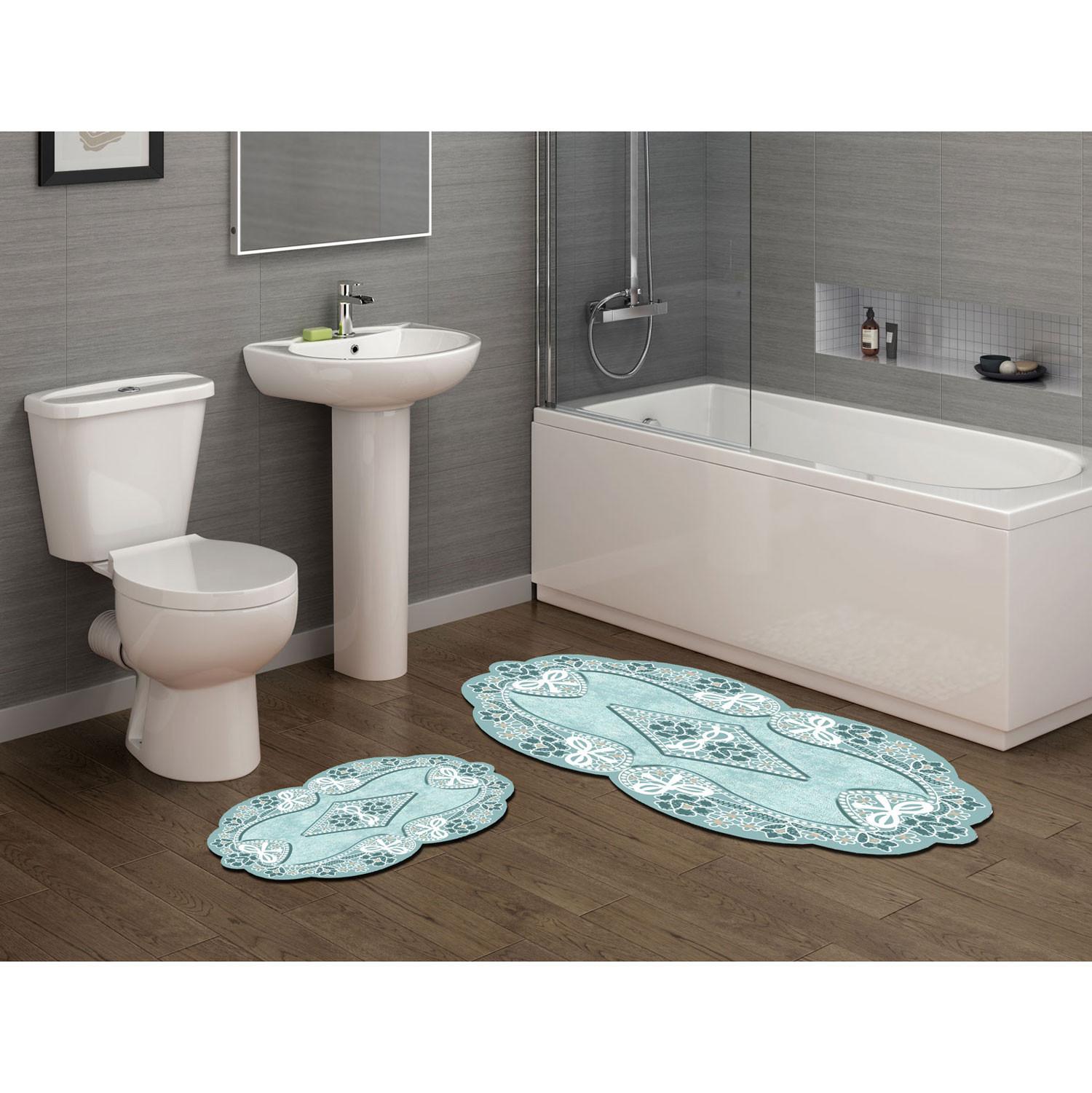 L'essentiel Maison Set od 2 kupaonska tepiha Plava