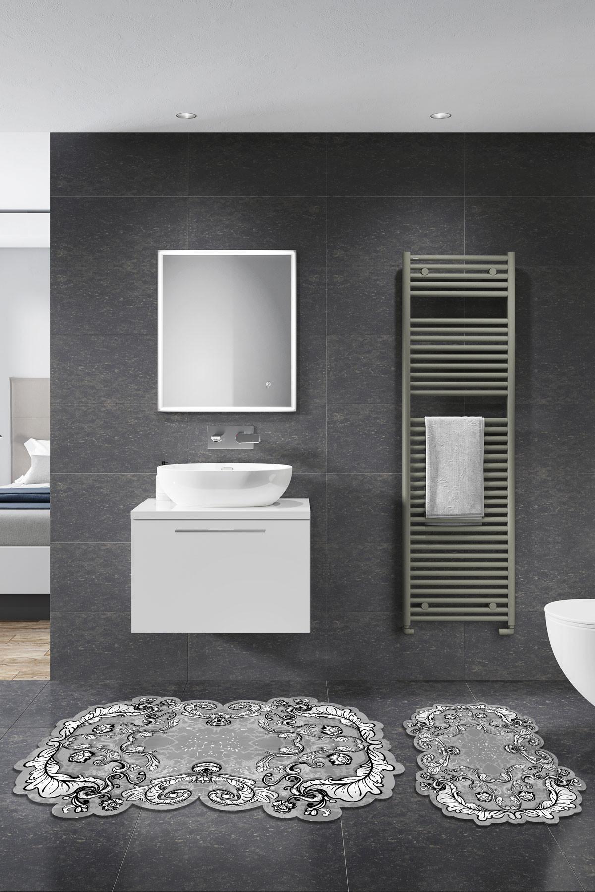 L'essentiel Maison Set od 2 kupaonska tepiha siva