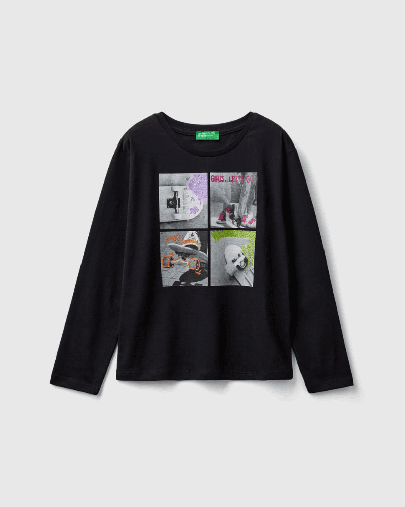 Benetton Majica dugi rukava 100 za djevojčice