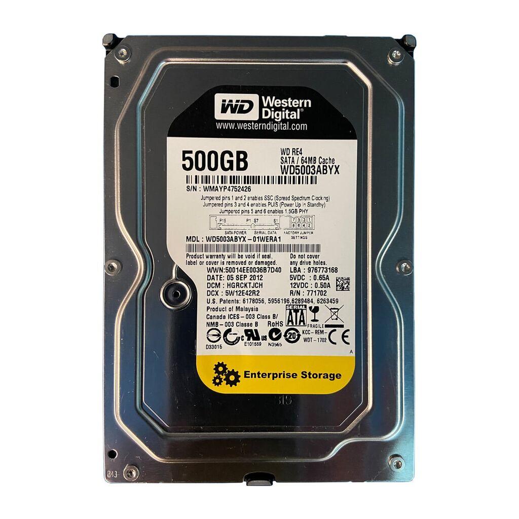 WD Hard disk, 500GB, SATA2, 64MB ,7200RPM