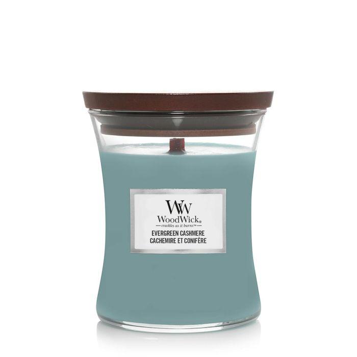 WoodWick Mirisna svijeća Classic Evergreen Cashmere, Medium, Plava