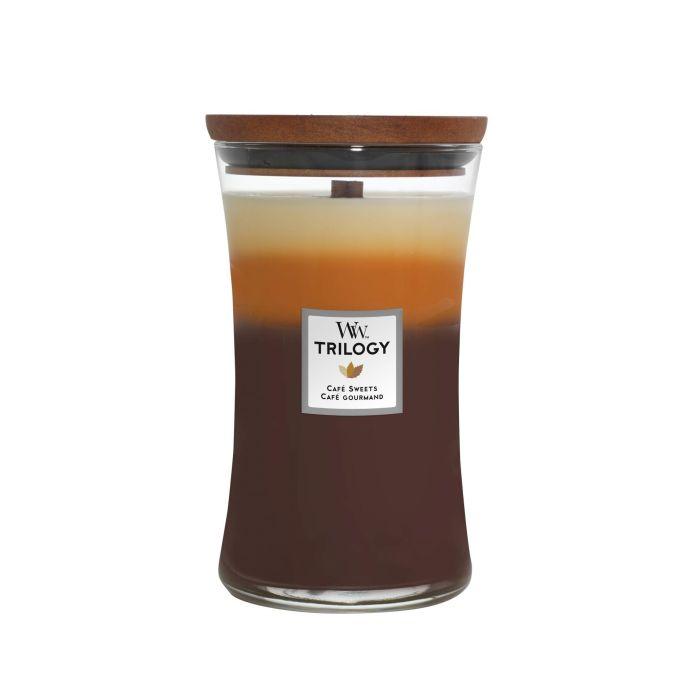 WoodWick Mirisna svijeća Trilogy Cafe Sweets, Large, Braon