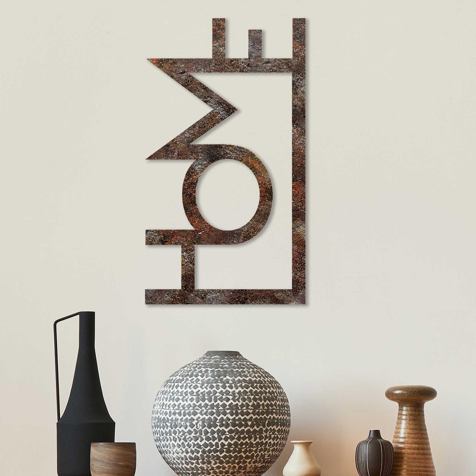 Wallity Zidna dekoracija Rusty Home, 50x28 cm, Smeđa