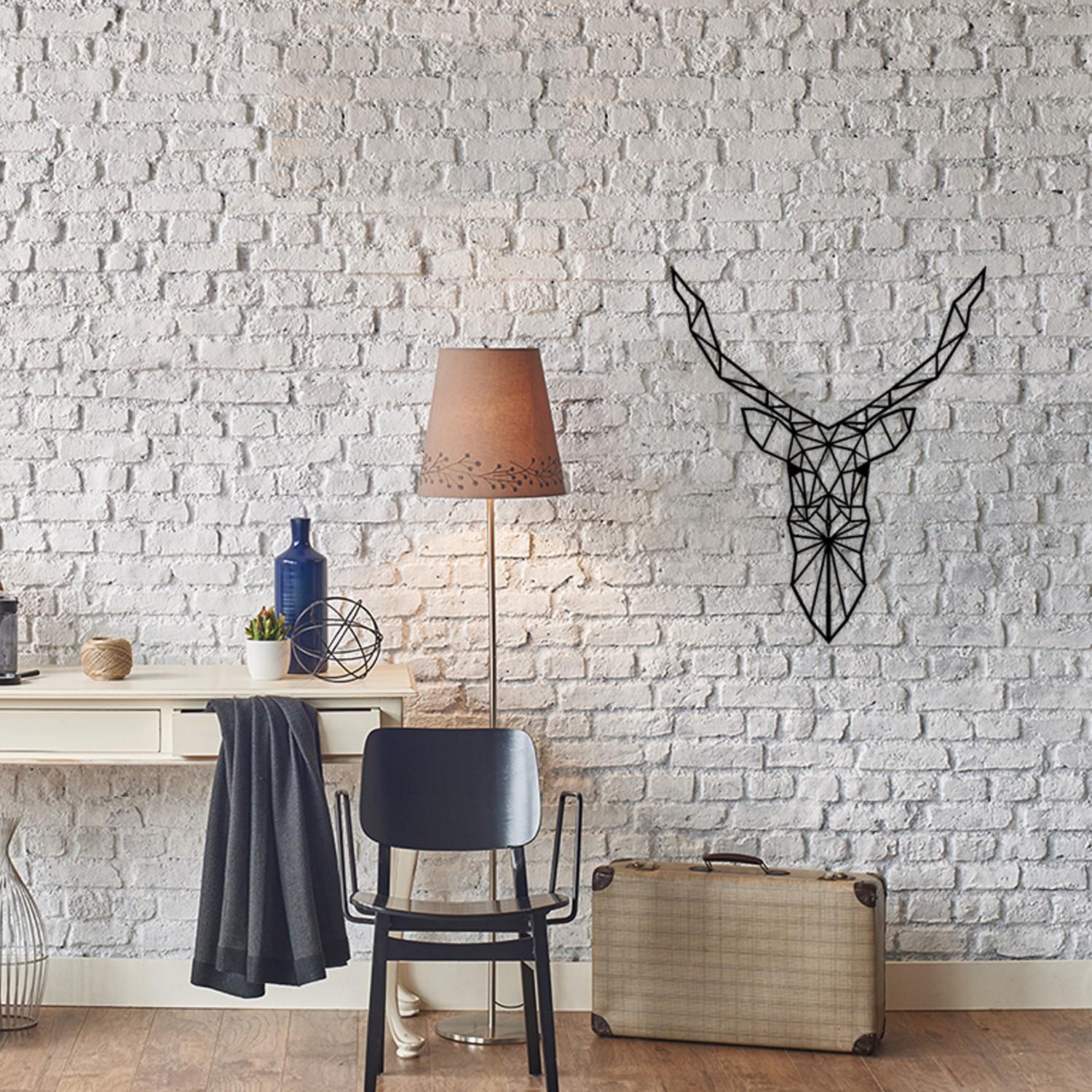 Wallity Zidna dekoracija Geyik, 50x60 cm 2 mm, Crna