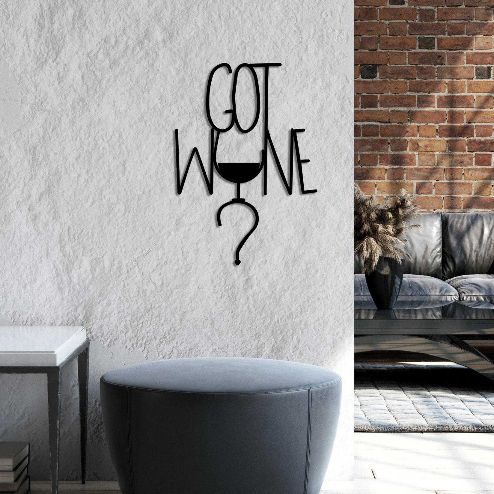 Wallity Zidna dekoracija Got Wine, 54x38 cm, 1,5 mm, Crna