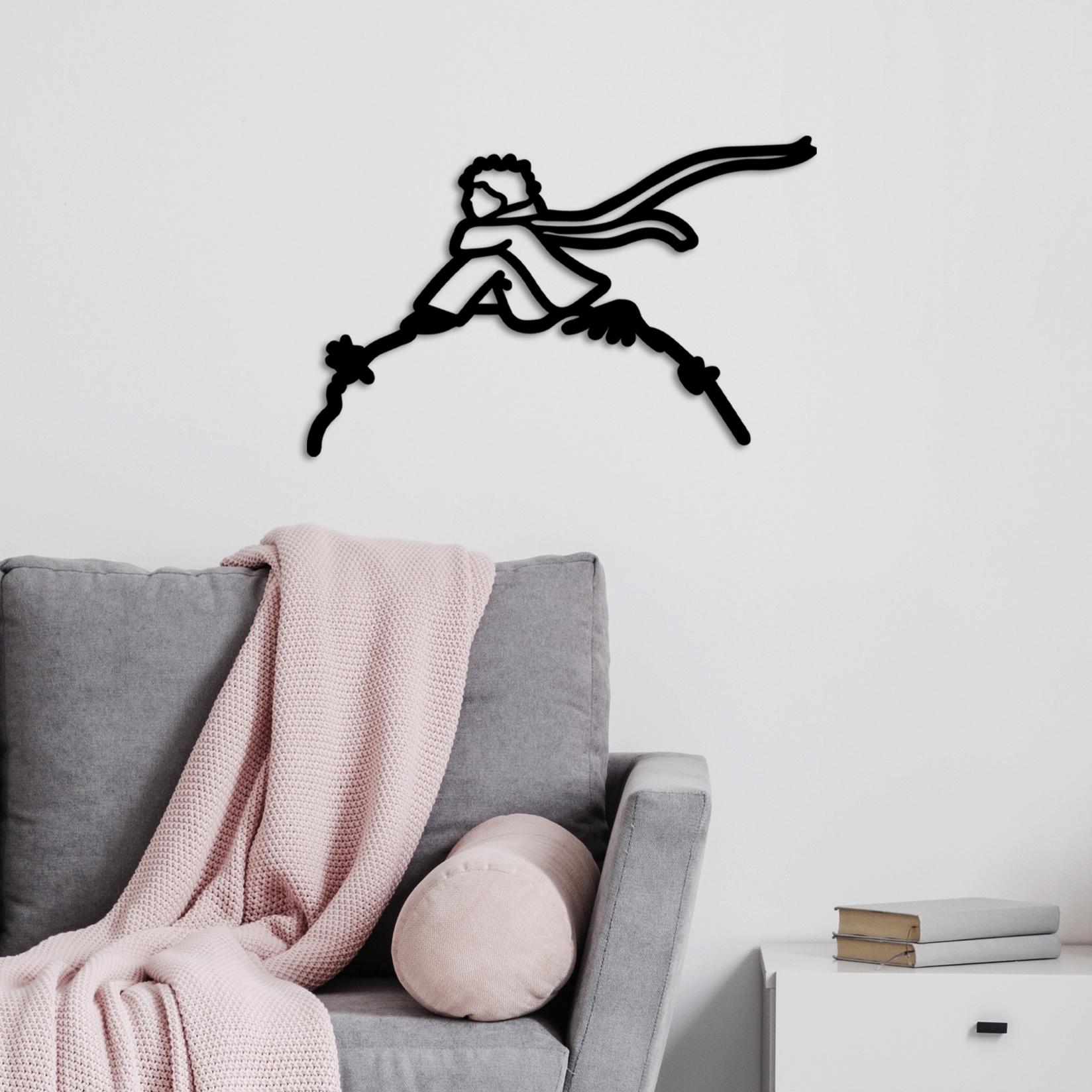 Wallity Zidna dekoracija Mali princ 2, 63x40 cm, 1,5 mm, Crna