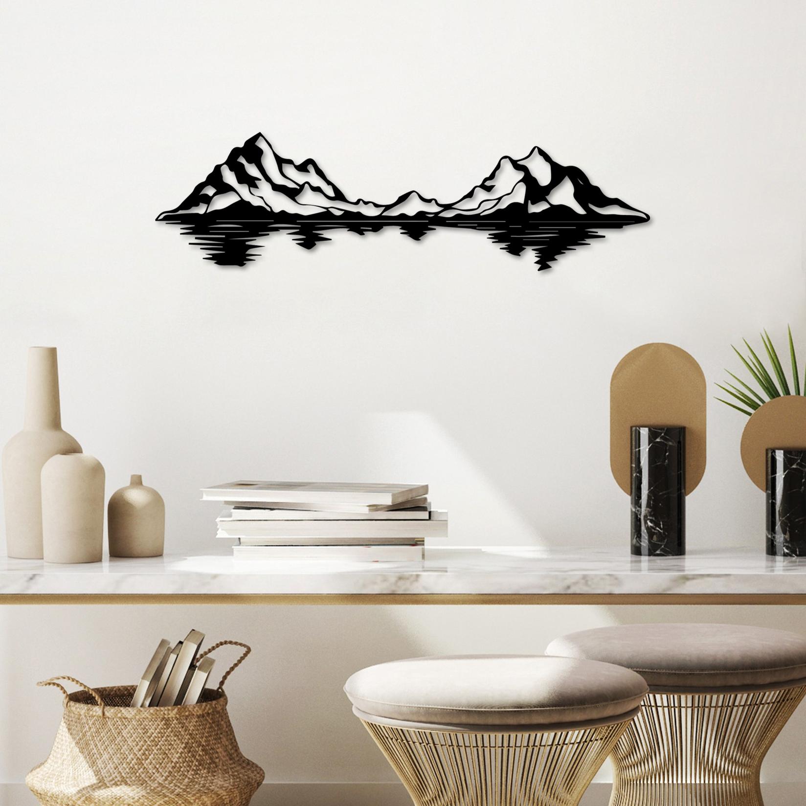 Wallity Zidna dekoracija Pejzaž 1, 68x19 cm, 1,5 mm, Crna