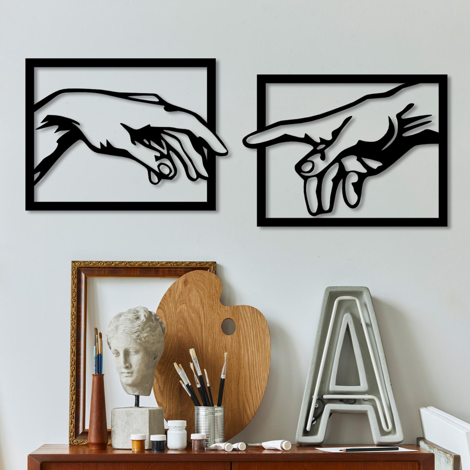 Wallity Set zidnih ukrasa Ruke, 36x49 cm, 1,5 mm, 2 komada, Crna