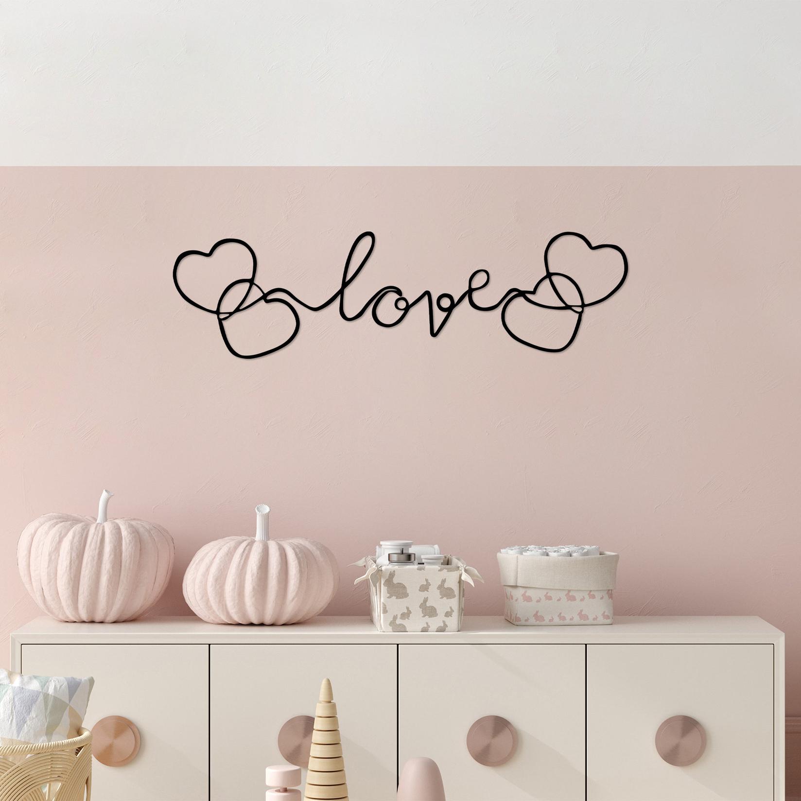 Wallity Zidna dekoracija Love-491, 19x70 cm, 1,5 mm, Crna