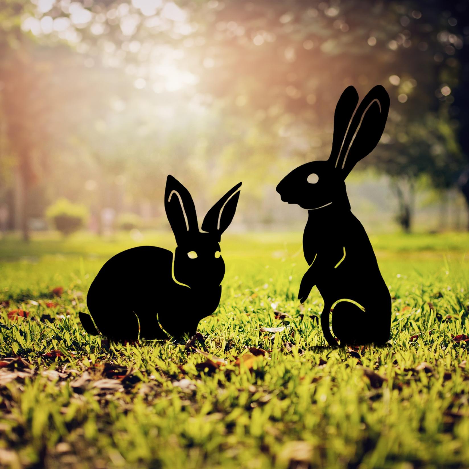 Aberto Design Set ukrasnih figura zečeva - A 01, 52x35 i 56x24 cm, 2 dijela