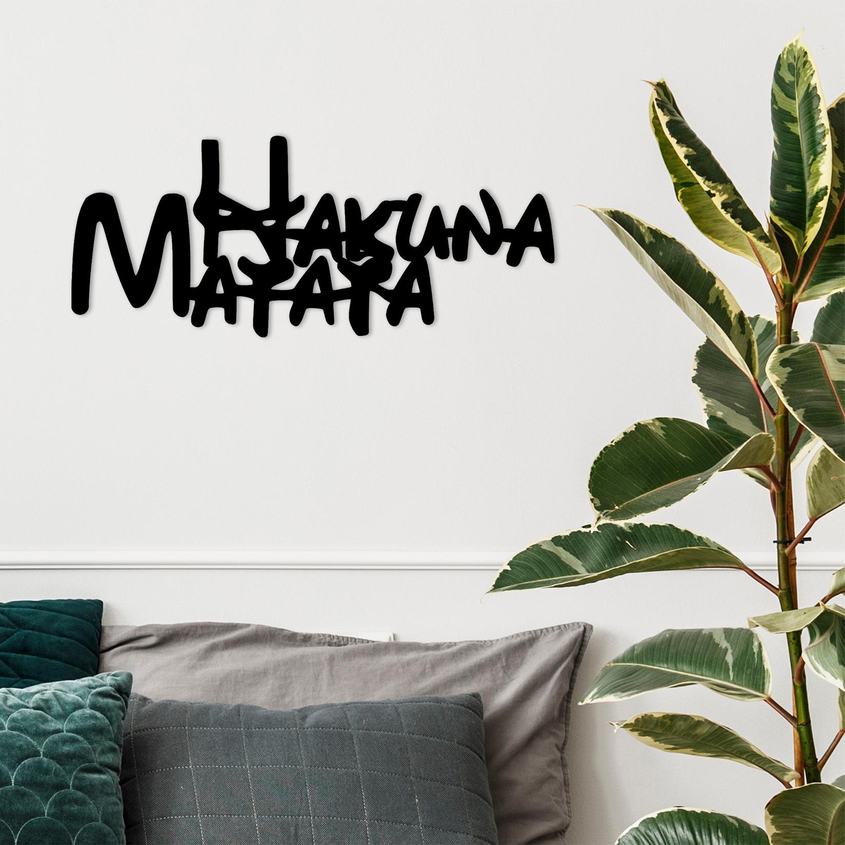 Wallity Zidna dekoracija Hakuna Matata 5, 66x1,5x27 cm, 1,2 mm, Crna