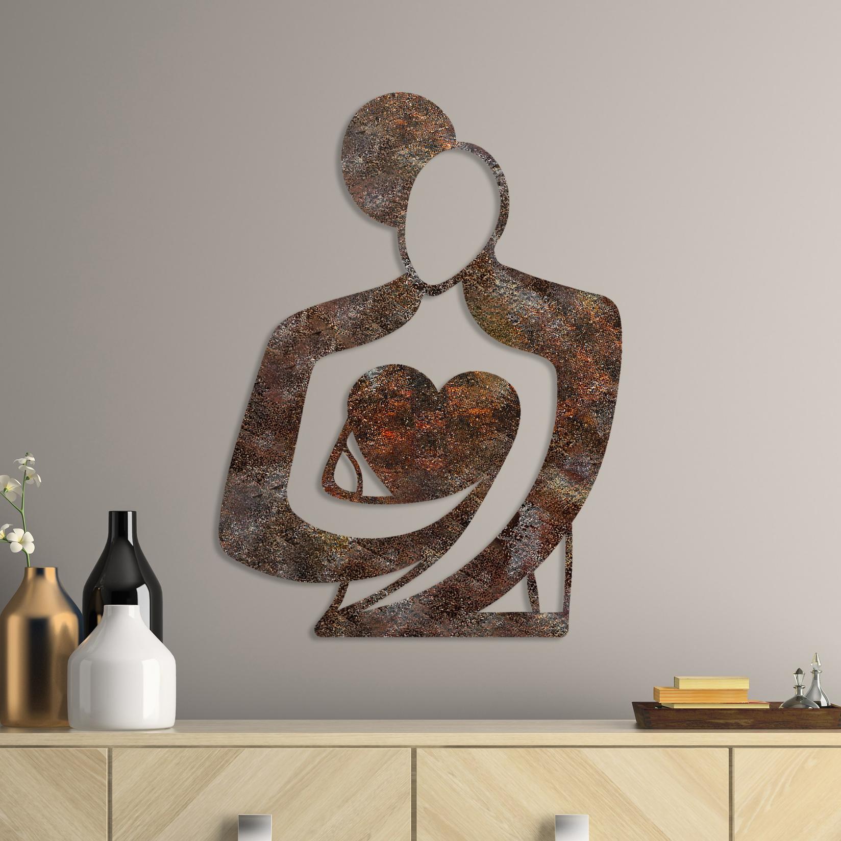 Wallity Zidna dekoracija Rusty Hug, 70x52 cm, 1,5 mm, Smeđa