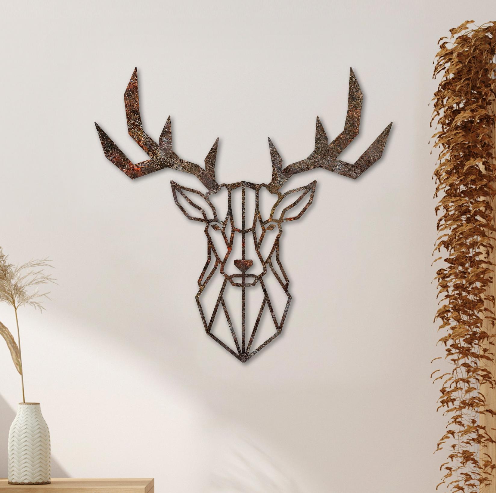 Wallity Zidna dekoracija Zahrđali jelen 1, 51x51 cm, 1,5 mm, Smeđa