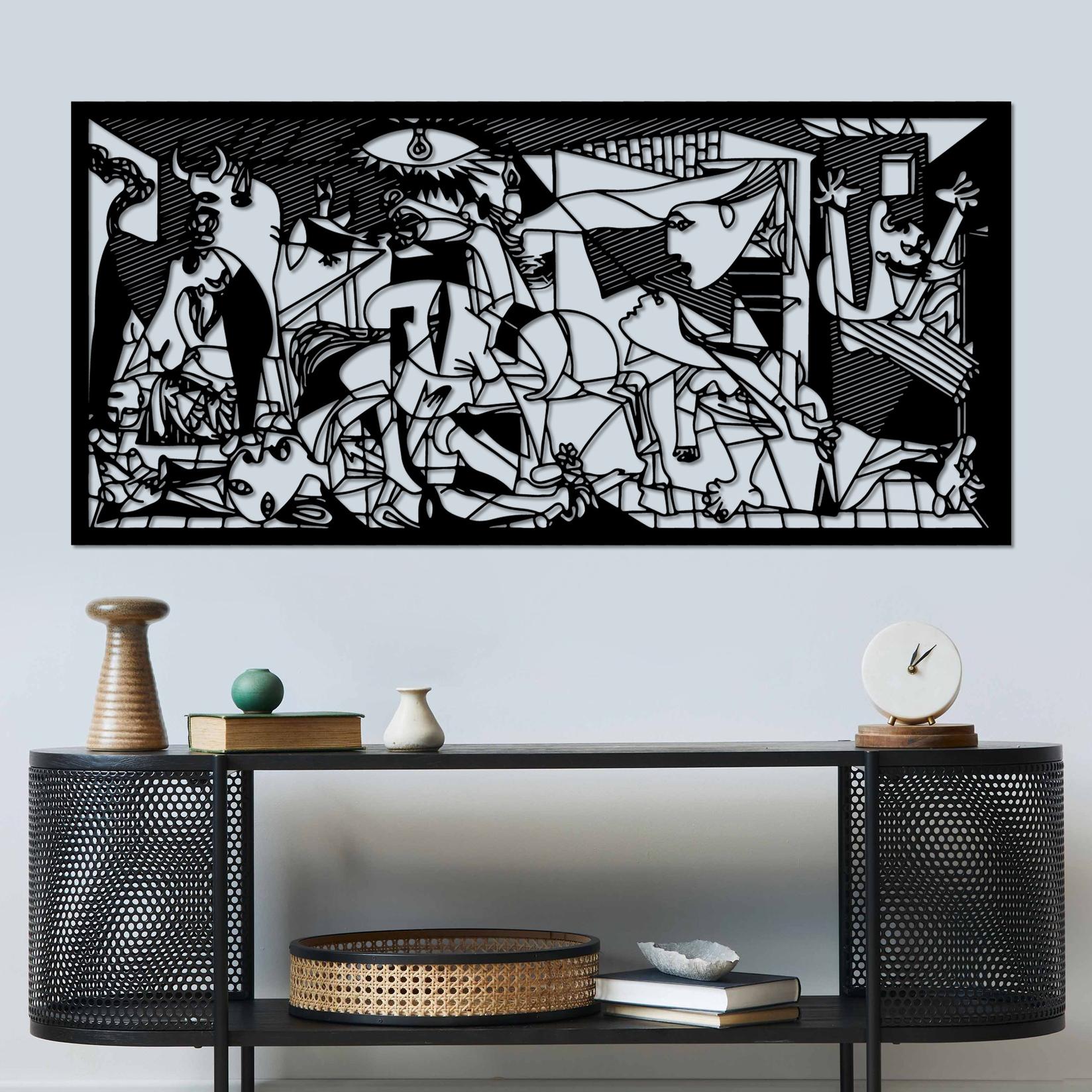 Zidna dekoracija Picasso, 85x40 cm, 1,5 mm, crna