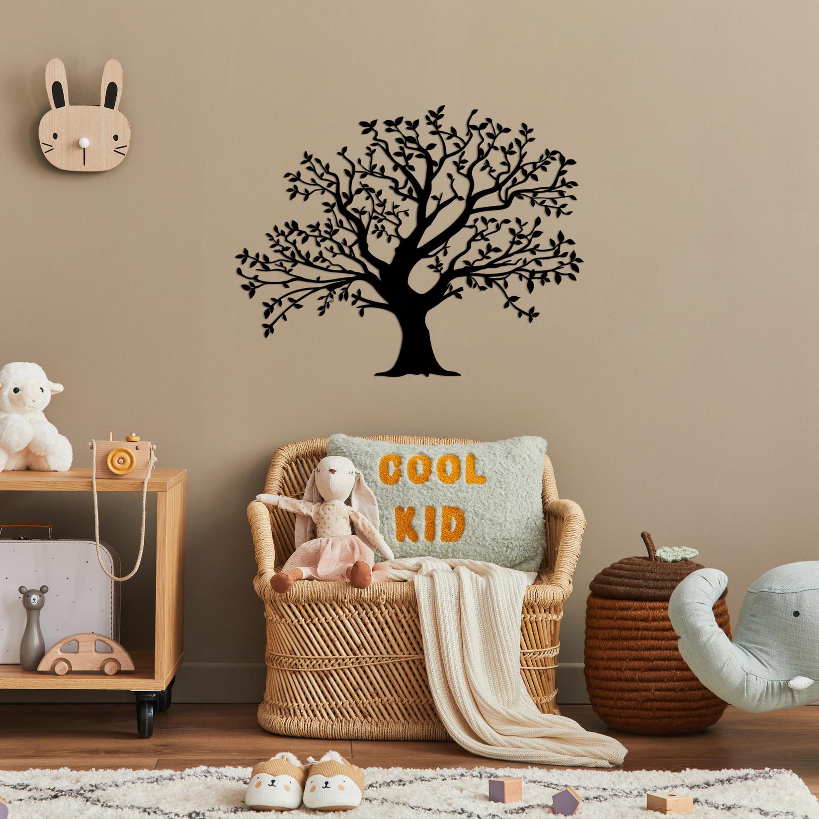 Wallity Zidna dekoracija Monumentalno drvo-515, 54x70 cm, 1,5 mm, Crna