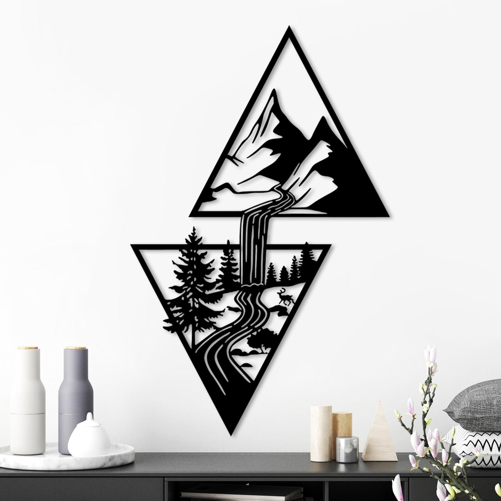 Wallity Zidna dekoracija Cassade, 80x50 cm, 1,5 mm, Crna