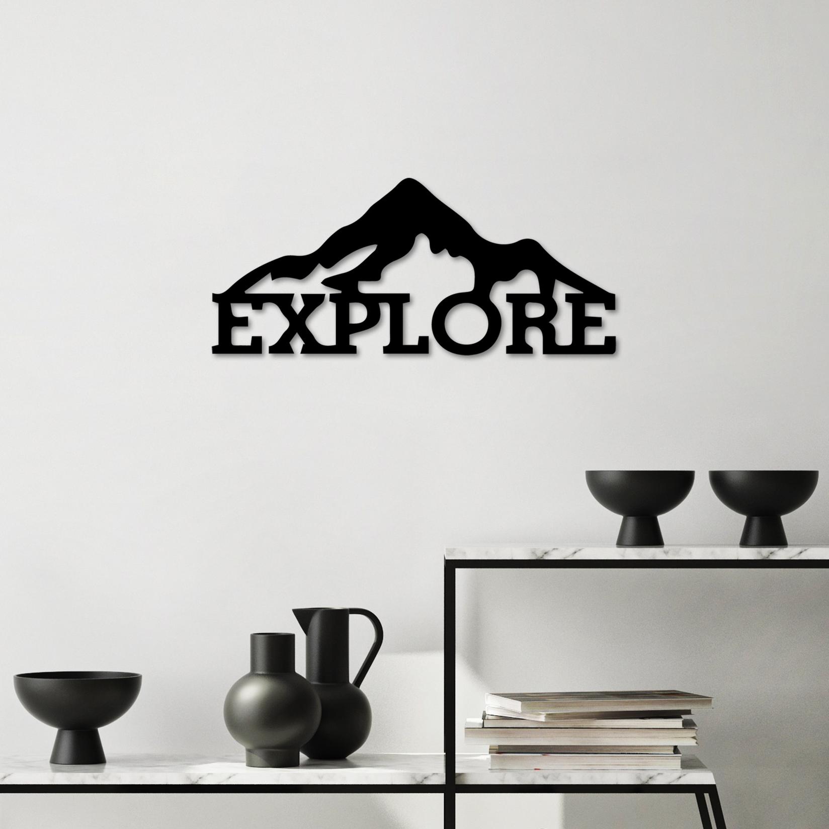 Wallity Zidna dekoracija Explore, 60x26 cm, 1,5 mm, Crna