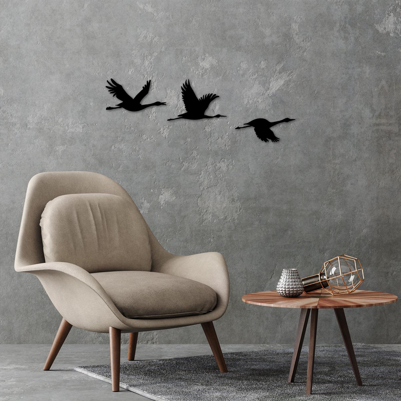 Wallity Set zidnih ukrasa Ptice selice-302,, 1 mm, 3 komada, Crna