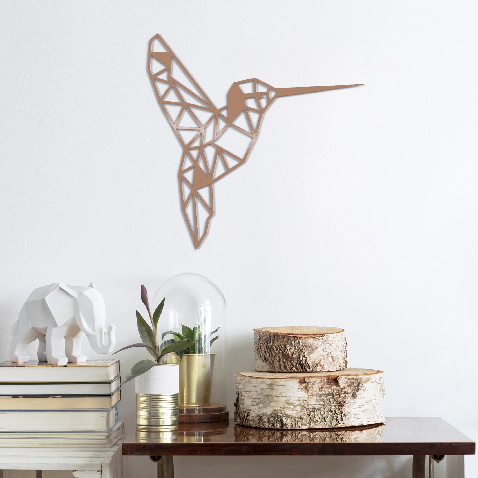 Wallity Zidna dekoracija Ptica, 44x44 cm, 1,5 mm, Bakrena boja