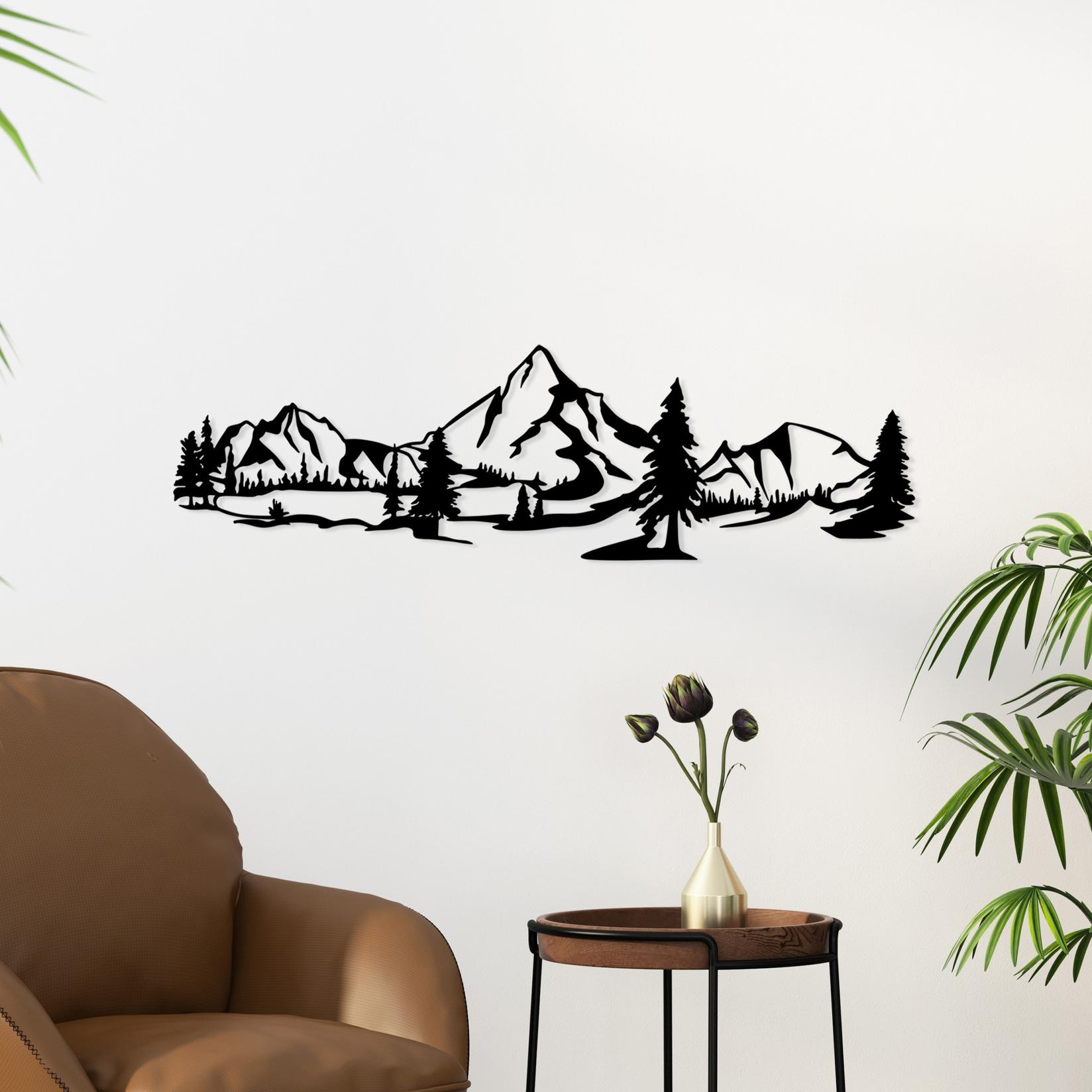 Wallity Zidna dekoracija Pejzaž 4, 20x70 cm, 1,5 mm, Crna