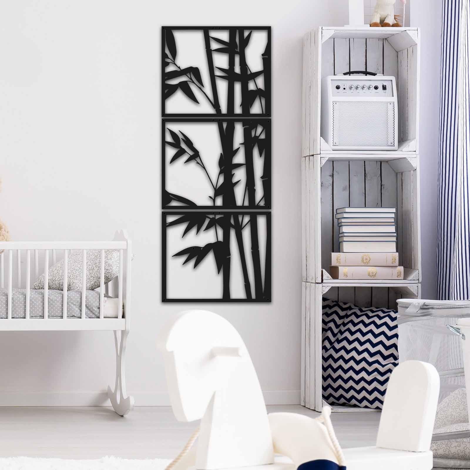 Wallity Set zidnih ukrasa MT-004, 49x124 cm, 1,5 mm, 3 komada, crna